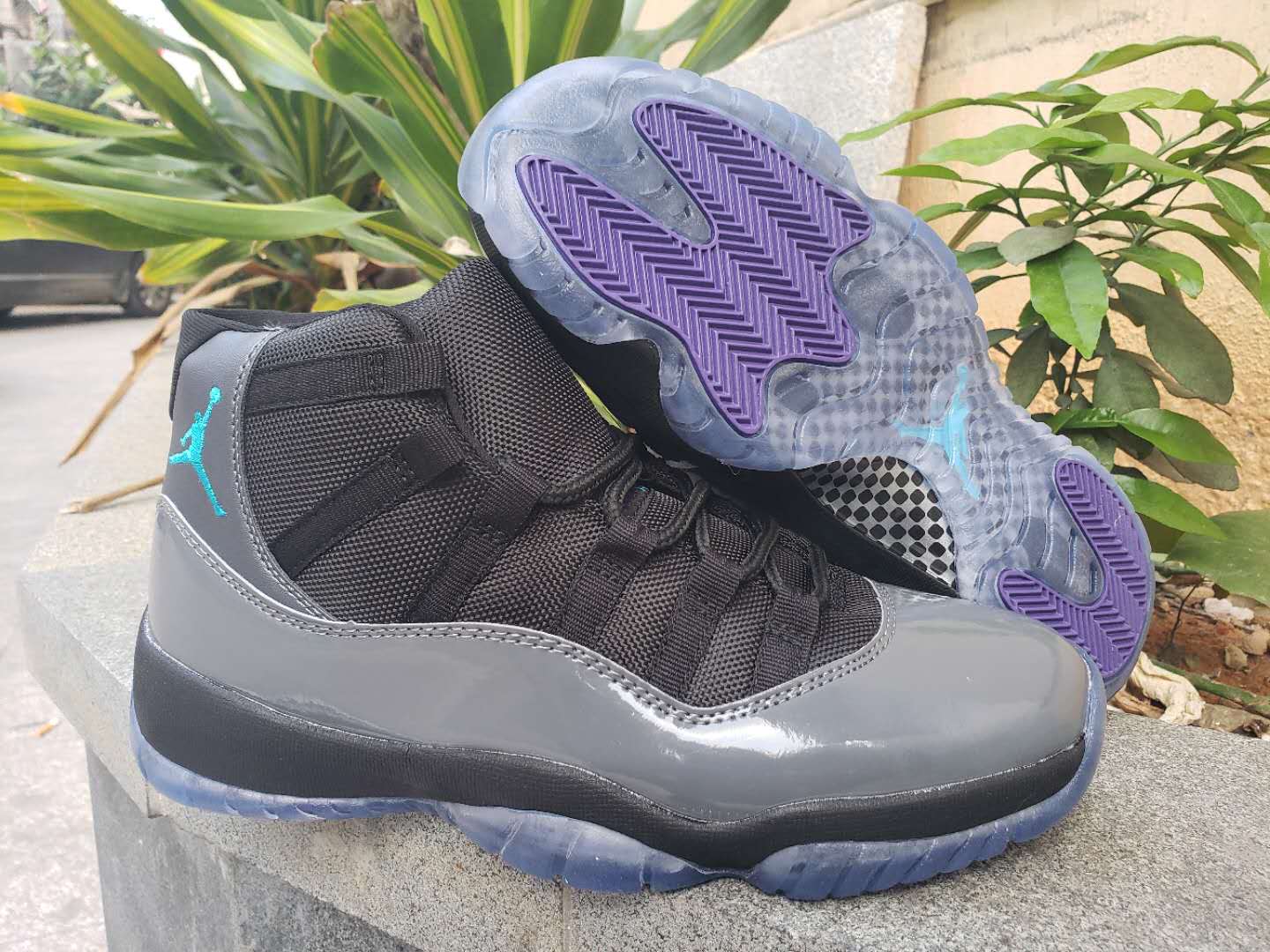 Air Jordan 11 Ash Grey Black Blue Shoes - Click Image to Close